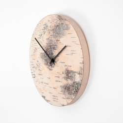 Birch bark wall clock
